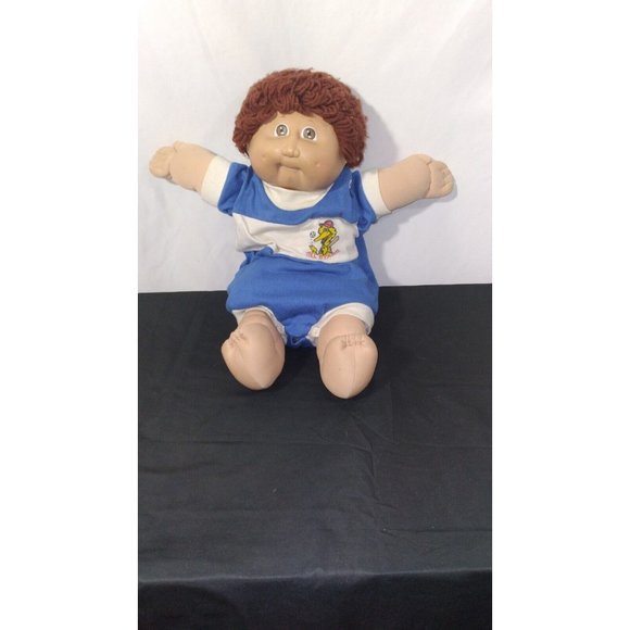 Vintage 1985 Cabbage Patch Boy Doll Brown Eyes Brown Curly Hair - Picture 2 of 8